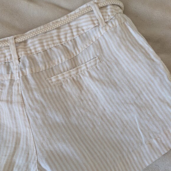 Cynthia Rowley 100% linen striped shorts - Picture 5 of 8